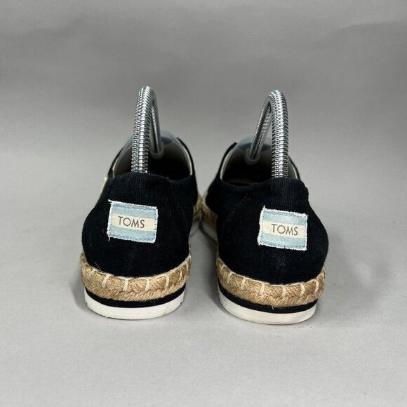 Toms Women's Size 8 Alpargata Platform Espadrille Black Canvas Flats - Picture 5 of 12